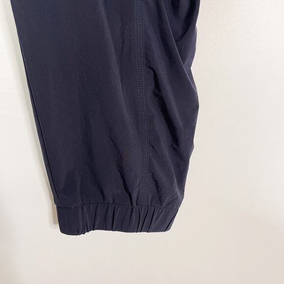 Athleta Size 4 Navy Blue La Viva Woven Capri Pants Cropped Jogger Pockets Travel - Picture 5 of 11